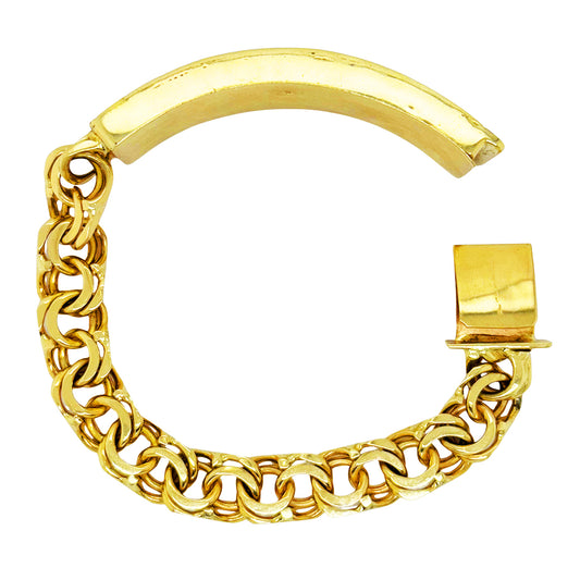 CHINO LINK BRACELET WITH GREEK KEY BORDER ON PLATE 59.60 GM