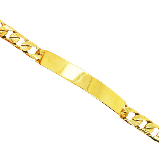 CUBAN BRACELET WITH NUGGET DESIGN AND PLAIN PLATE 15.10 GM