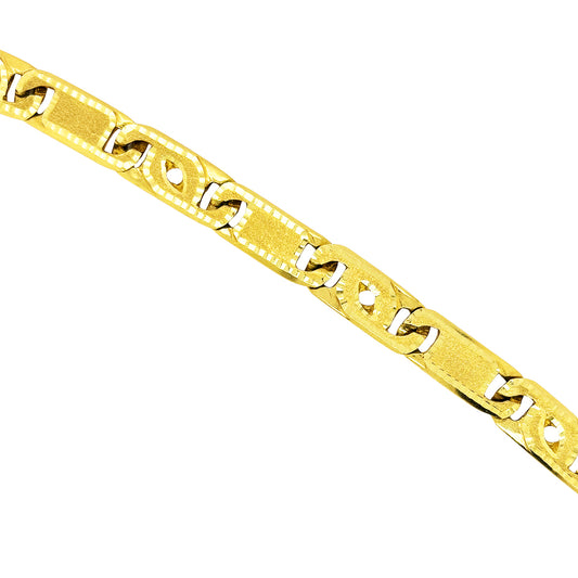 CUSTOM MADE BRACELET WITH SATIN FINISH AND DIAMOND CUT BORDERS 42.00 GM