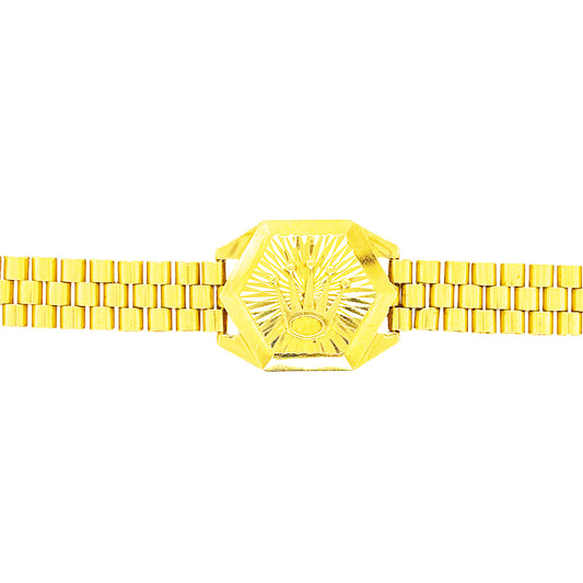 PRESIDENTIAL BRACELET WITH CROWN EMBLEM IN CENTER 21.50 GM