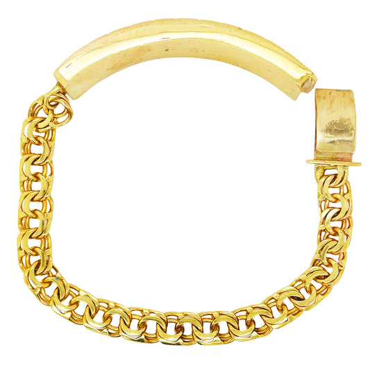 CHINO LINK BRACELET WITH GREEK KEY BORDER ON PLATE 26.90 GM