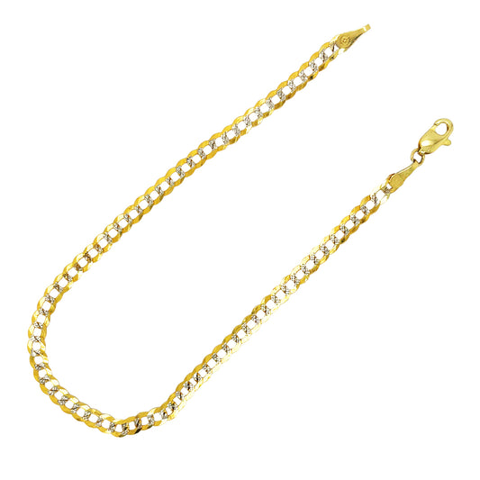 SOLID CUBAN BRACELET WITH RHODIUM DIAMOND CUTS 3.00 GM