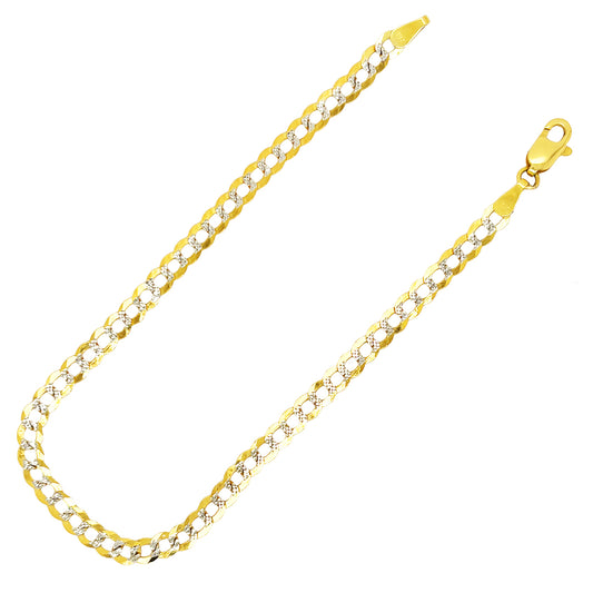 SOLID CUBAN BRACELET WITH RHODIUM DIAMOND CUTS 2.70 GM