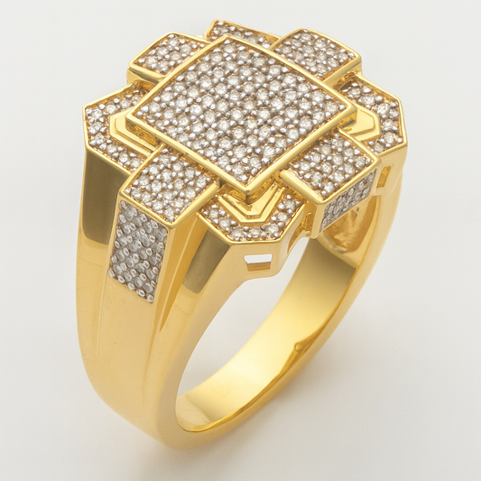 10KY 0.60CTW MICROPAVE DIAMOND MENS RING