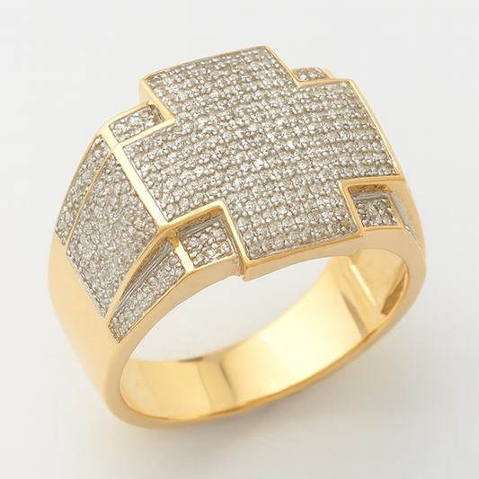 10KY 1.00CTW MICROPAVE DIAMOND MENS RING