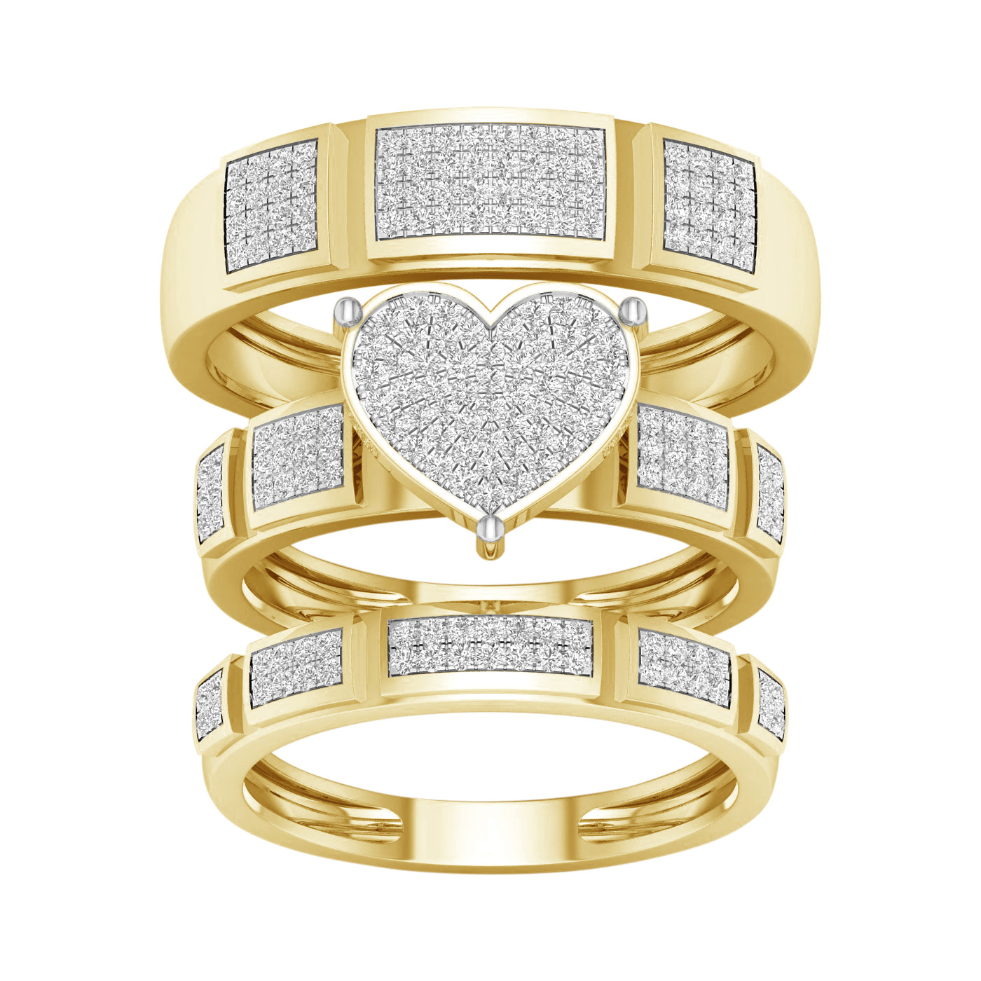 10K 0.50CT Diamond TRIO SET