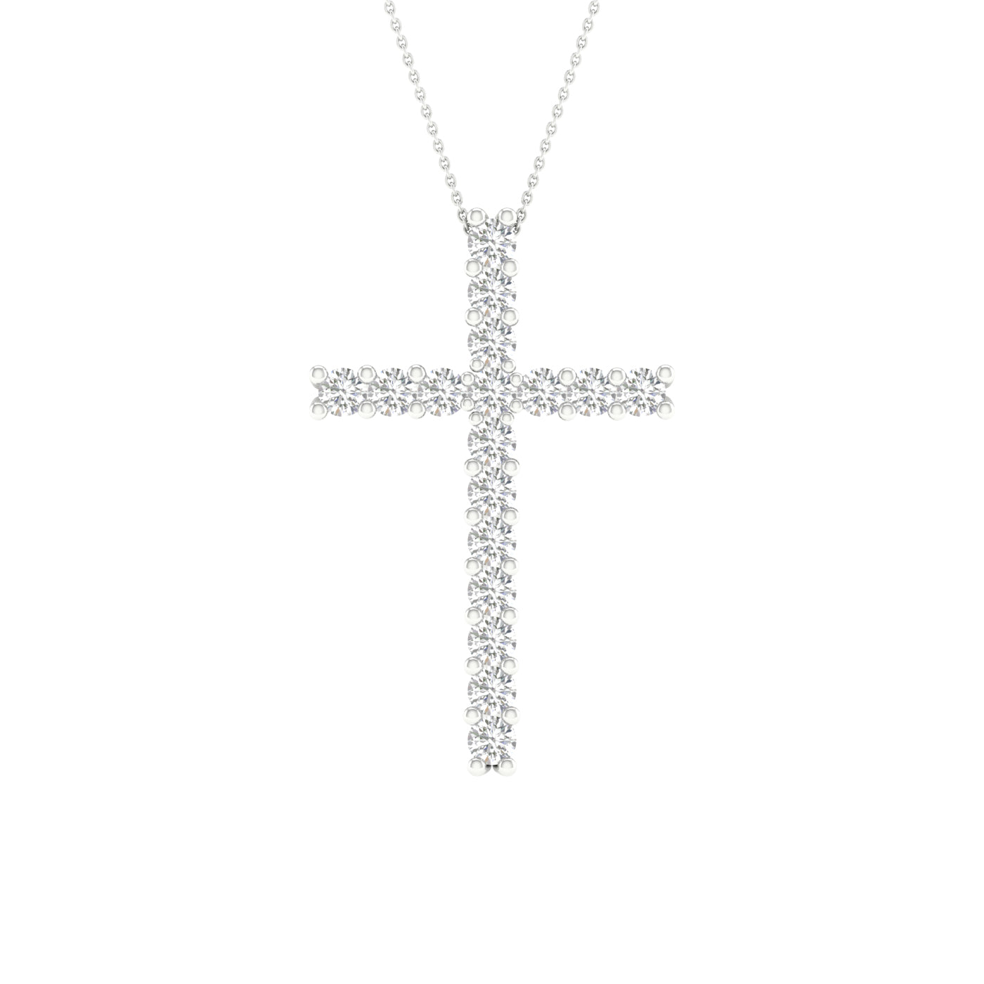 14K 0.50CT Certified Lab Grown Diamond Cross Pendant ( IGI Certified )
