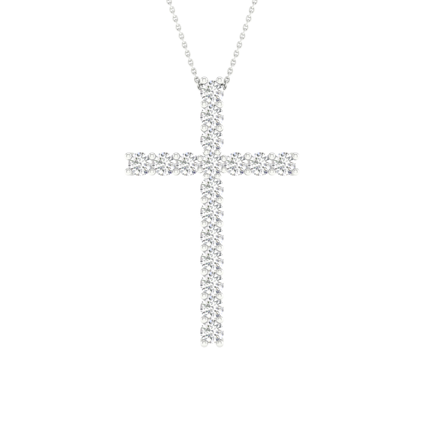 14K 1.00CT Certified Lab Grown Diamond Cross Pendant ( IGI Certified )
