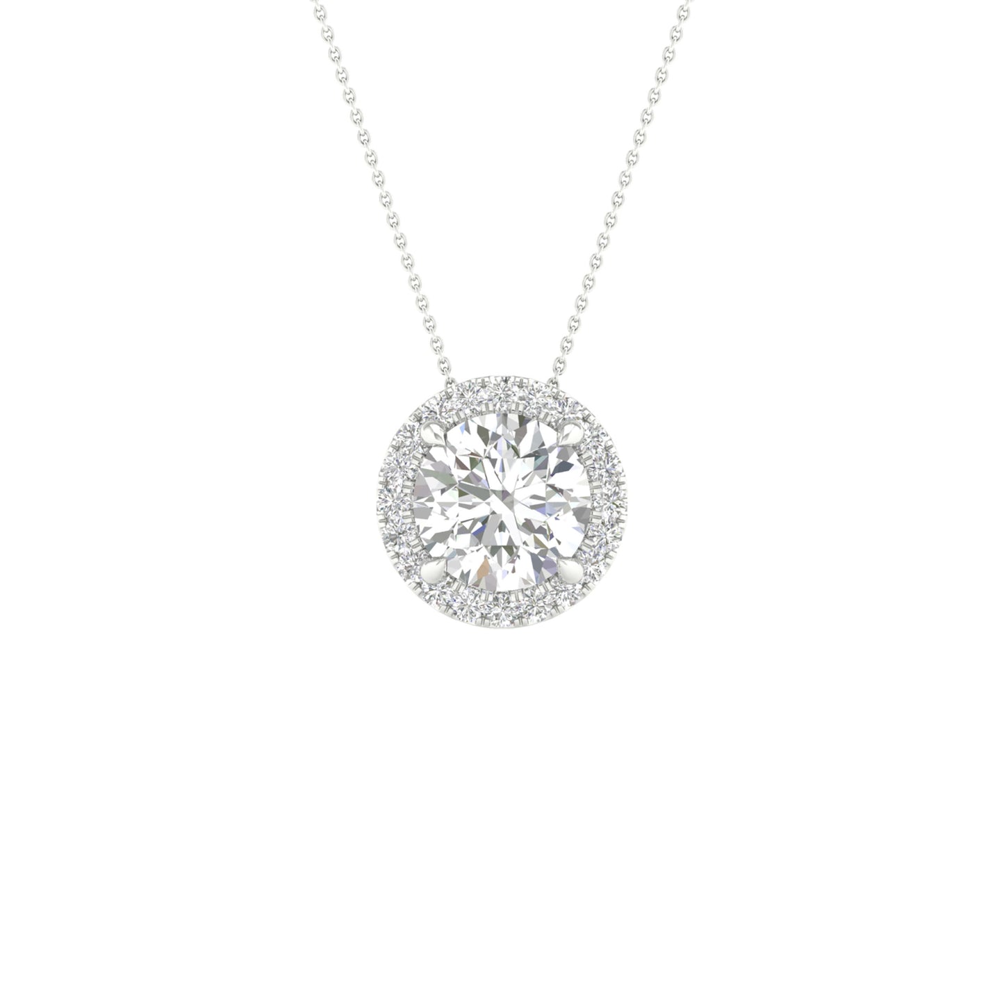 14K 2.20CT Certified Lab Grown Diamond Pendant ( IGI Certified )