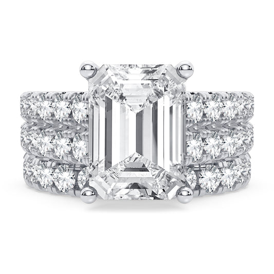 14K 5.00CT Certified Lab Grown Diamond Bridal Set