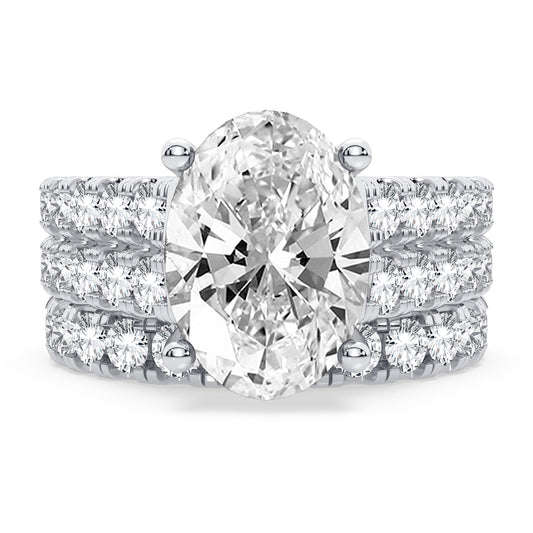 14K 5.00CT Certified Lab Grown Diamond Bridal Set