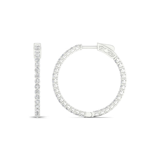 14K 2.00CT Lab Diamond Hoop Earring
