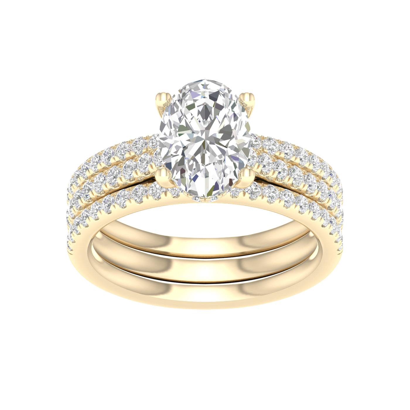 14K 2.75CT Lab Diamond Bridal Set