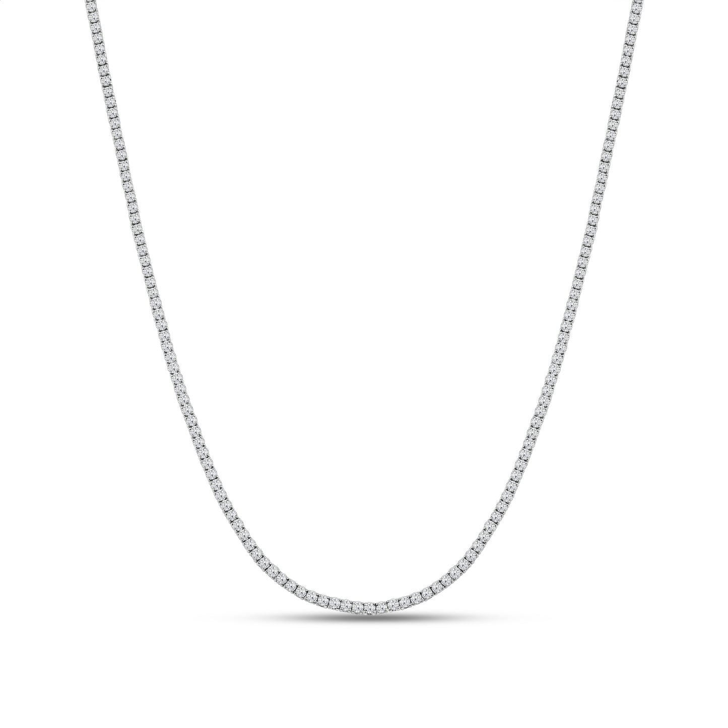 14K 10.00CT Lab Diamond Tennis Necklace 18 Inch