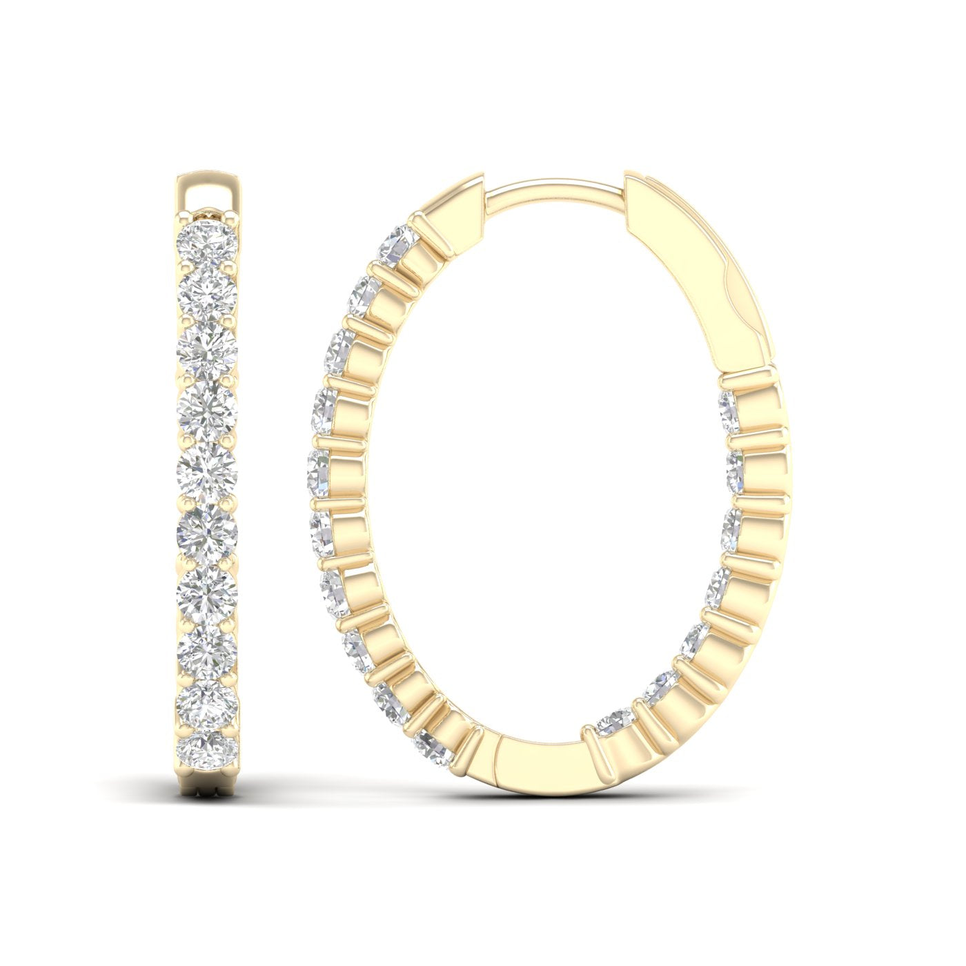 14K 2.00CT Lab Diamond Hoops Earring