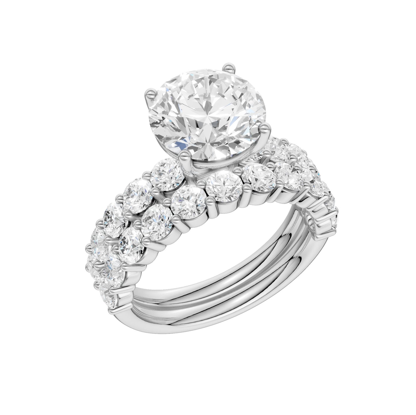 14K 4.00CT Certified Lab Grown Diamond Bridal Set