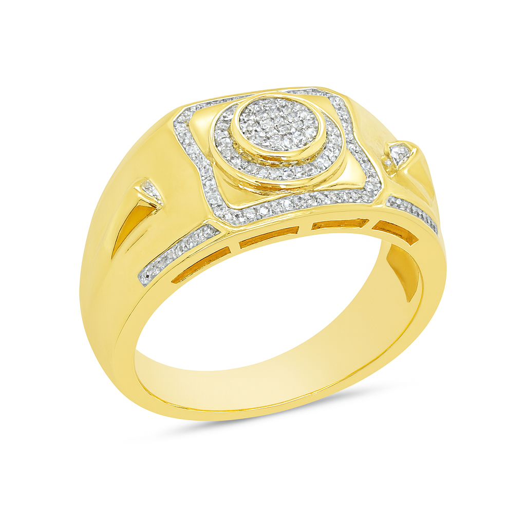 Diamond Nugget Ring .24 CTW Round Cut 10K Yellow Gold