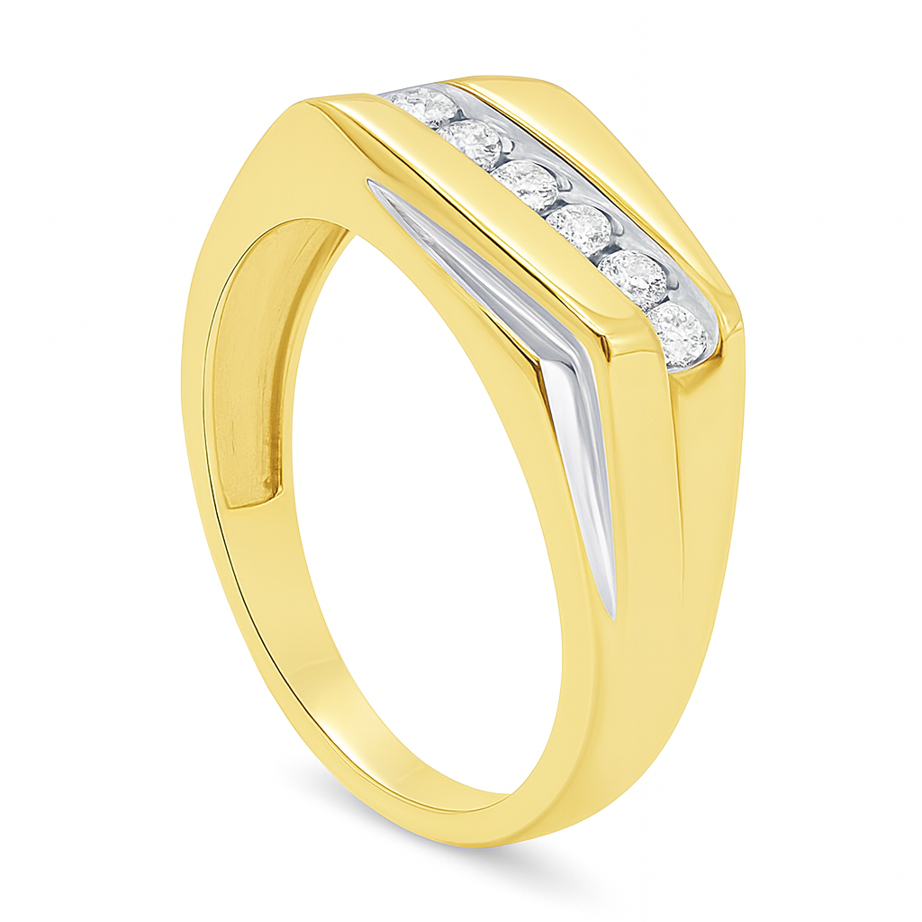 Diamond Ring .12 CTW Round Cut 10K Yellow Gold