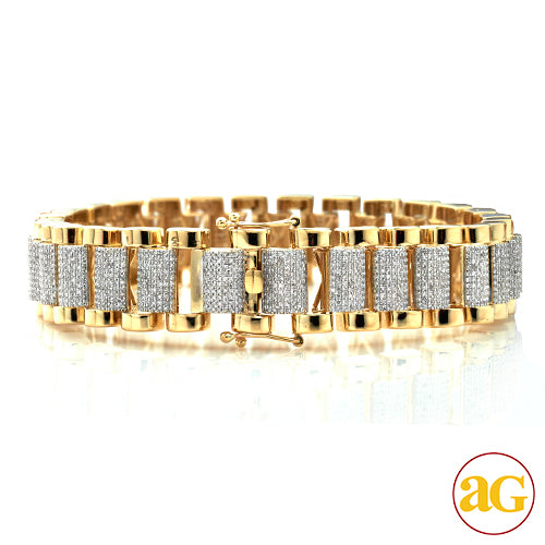 10KY 4.10CTW MICROPAVE DIAMOND LINK MENS