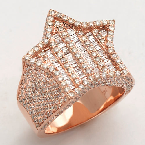 14KR 4.25CTW BAGUETTE DIAMOND STAR RING