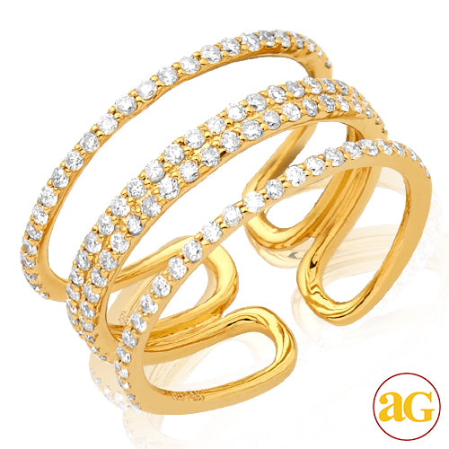 14KY 0.75CTW DIAMOND DESIGNER RING