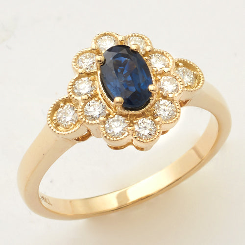14KY 0.50CTW DIAMOND FLOWER LADIES RING W/