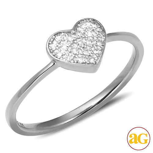 14KW 0.10CTW DIAMOND HEART RING