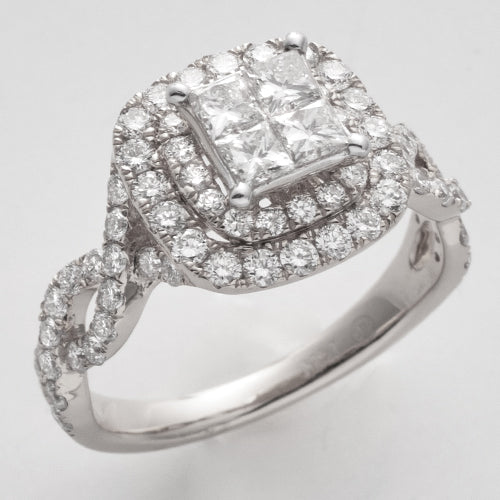 14KW 1.50CTW PC DIAMOND QUAD HEAD RING