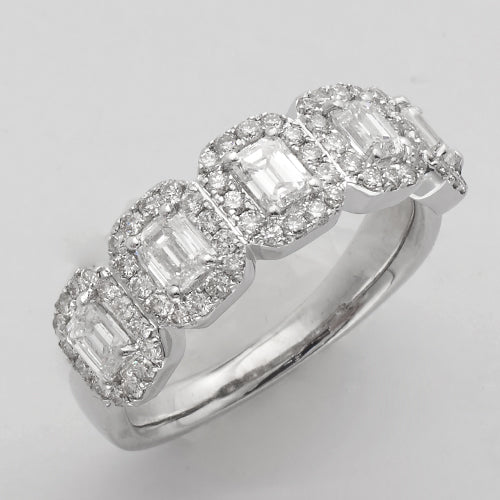 14KW 1.50CTW EMERALD DIAMOND 5-STONE BAND