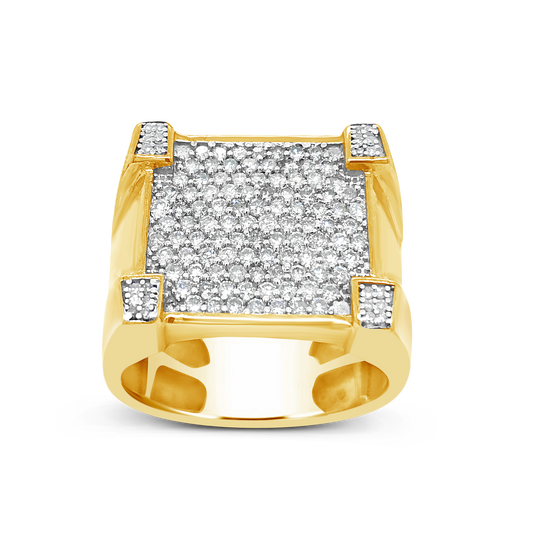 Diamond Ring 1.20 CTW Round Cut 10K Yellow Gold
