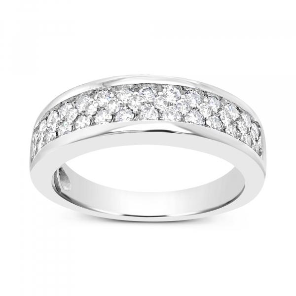 Diamond Ring 1.05 CTW Round Cut 10K White Gold