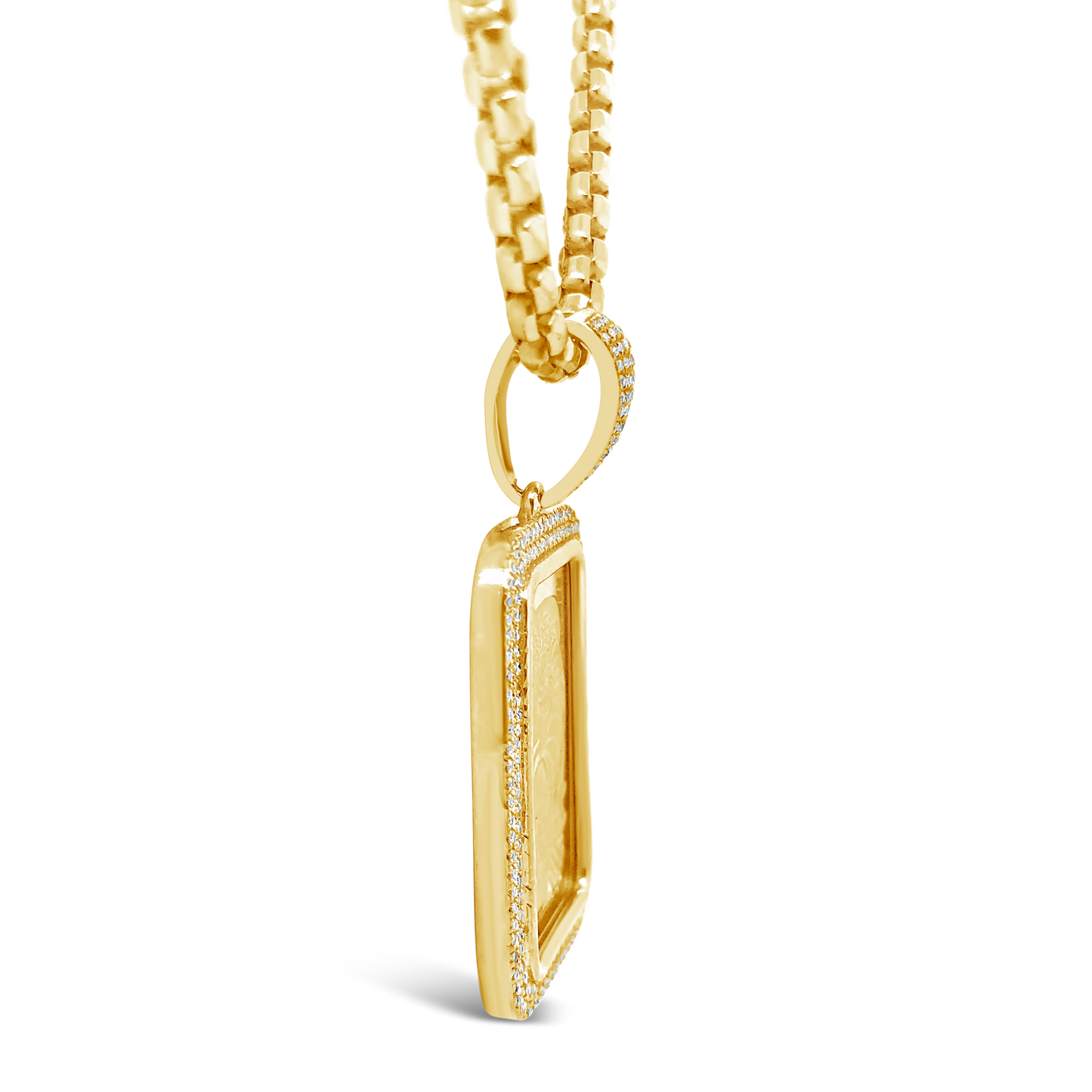 Diamond SUISSE Pendant .26 CTW Round Cut 24K Yellow Gold