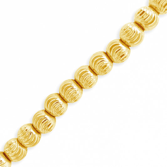 10K Solid Yellow Gold Moon Cut Chain