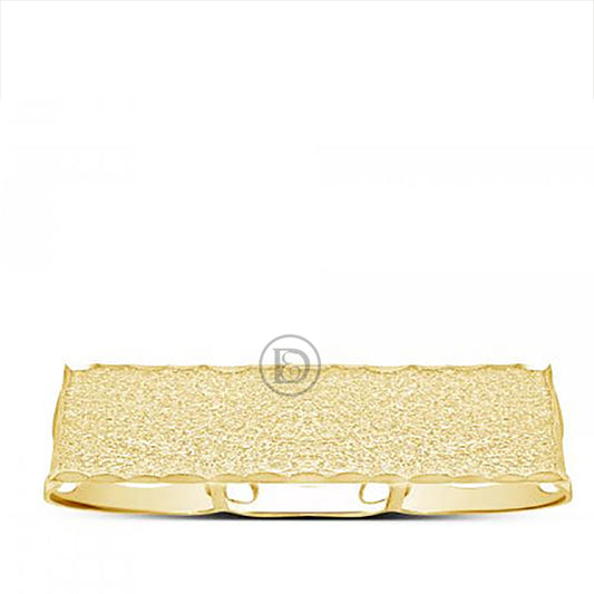 10K Yellow Gold Men's ID Three Finger Ring