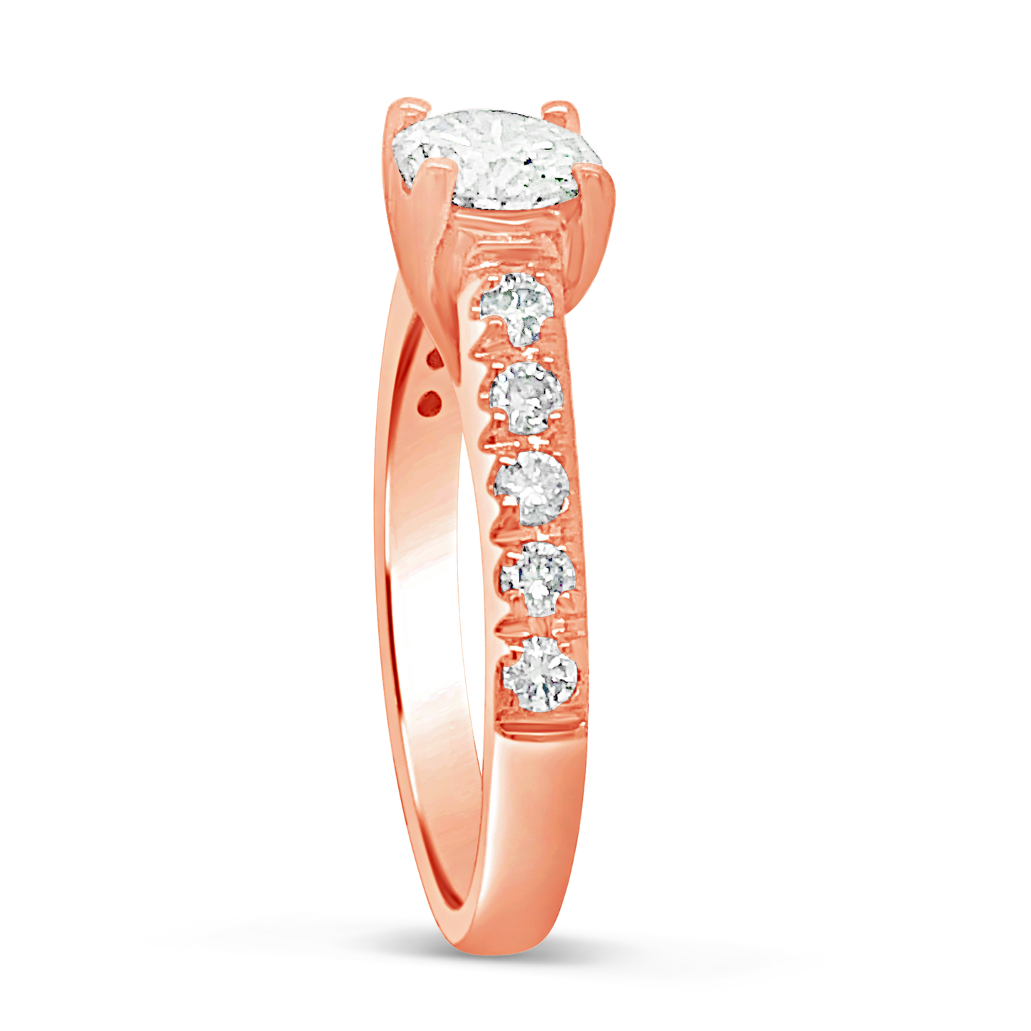 Diamond Engagement Ring 1 CTW Round Cut 14K Rose Gold