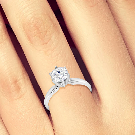 Diamond Engagement Ring 1 CTW Round Cut 14K White Gold