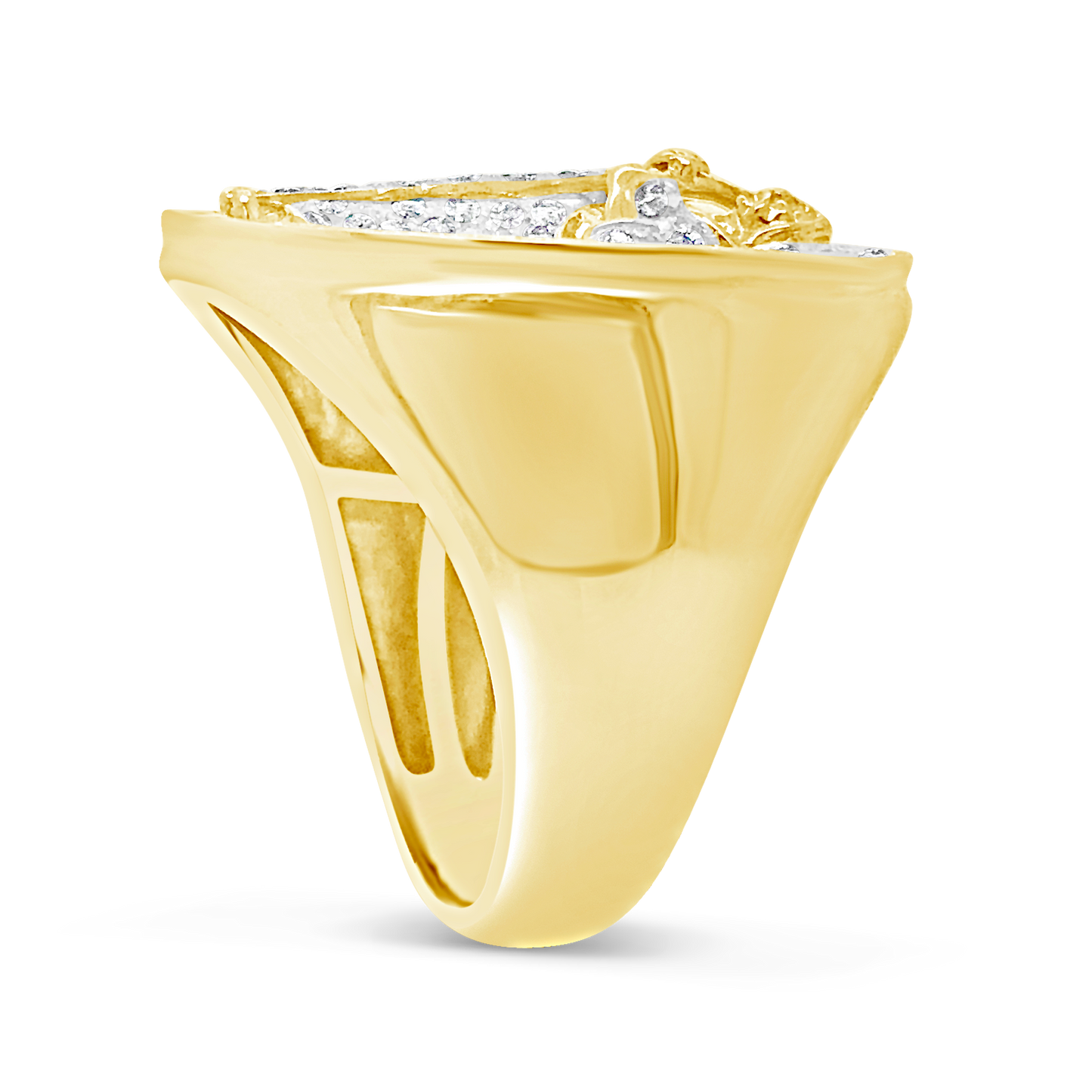 Diamond St. Jude Ring 2/3 CTW Round Cut 10K Yellow Gold
