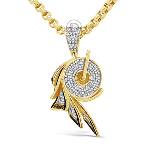 Diamond Money Pendant 1.30 CTW Round Cut 10K Yellow Gold