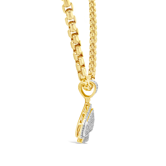 Diamond Spade Pendant .42 CTW Round Cut 10K Yellow Gold