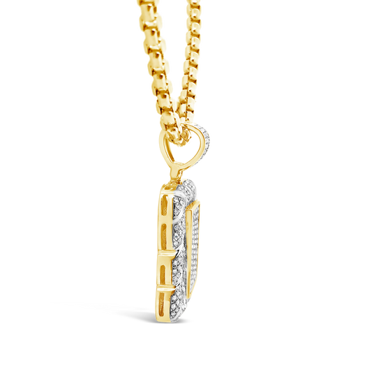 Diamond Pendant .90 CTW Round Cut 10K Yellow Gold