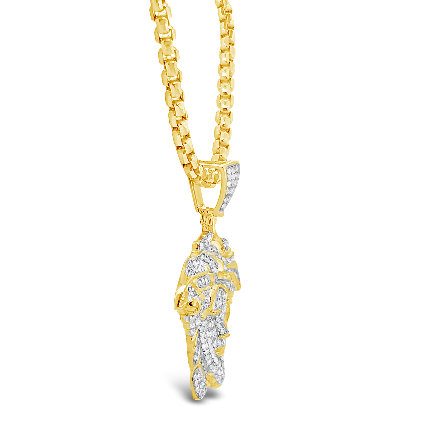 Diamond Medusa Pendant 1.04 CTW Round Cut 10K Yellow Gold
