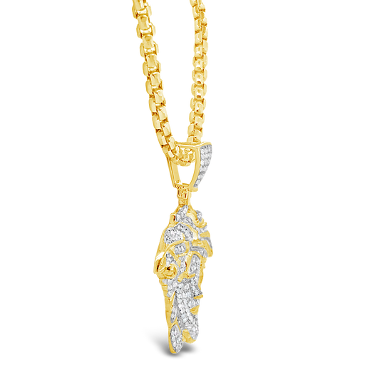 Diamond Medusa Pendant 1.04 CTW Round Cut 10K Yellow Gold