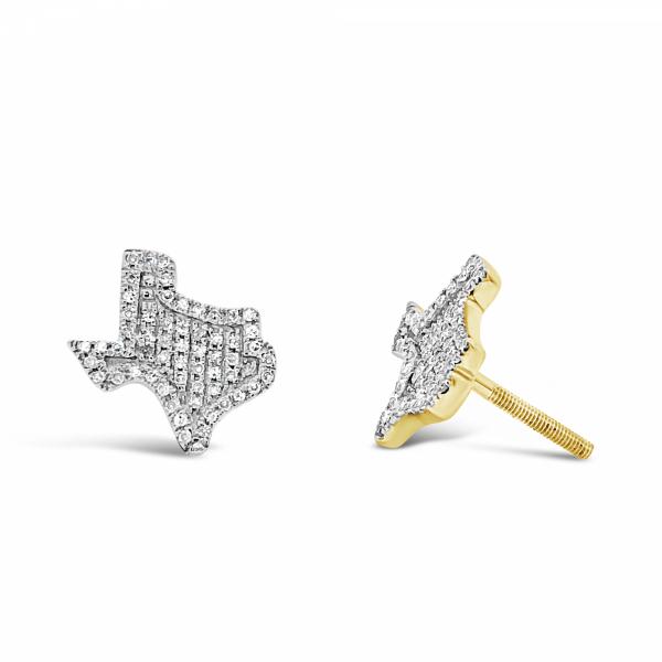 10K Yellow Gold .23ct Diamond Texas Earrings