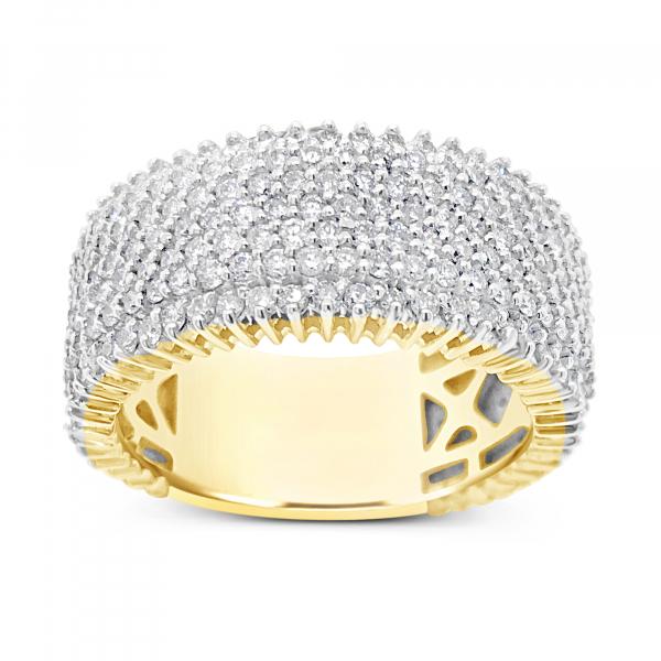 Diamond Ring 2.90 CTW Round Cut 10K Yellow Gold