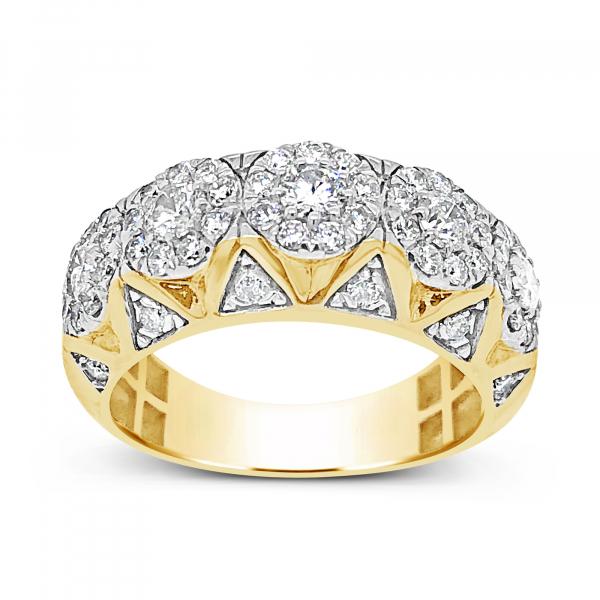 Diamond Ring 1.80 CTW Round Cut 10K Yellow Gold