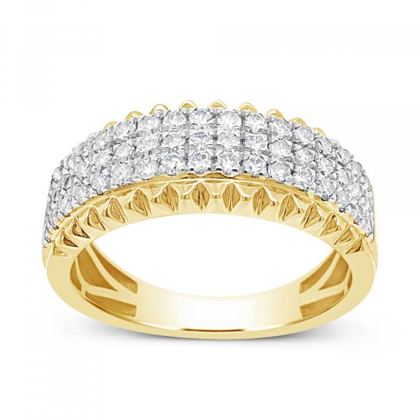 Diamond Ring 1.05 CTW Round Cut 10K Yellow Gold