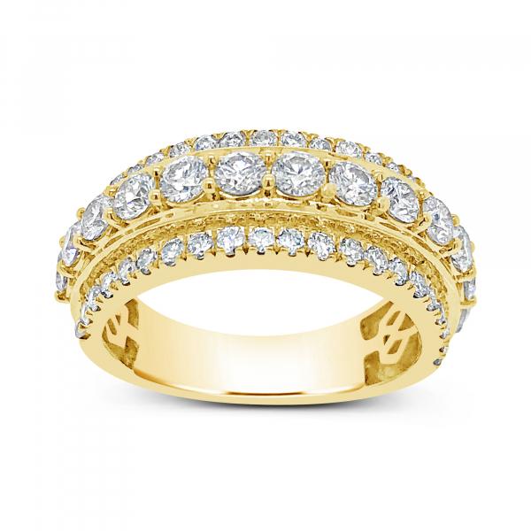 Diamond Ring 2.50 CTW Round Cut 10K Yellow Gold