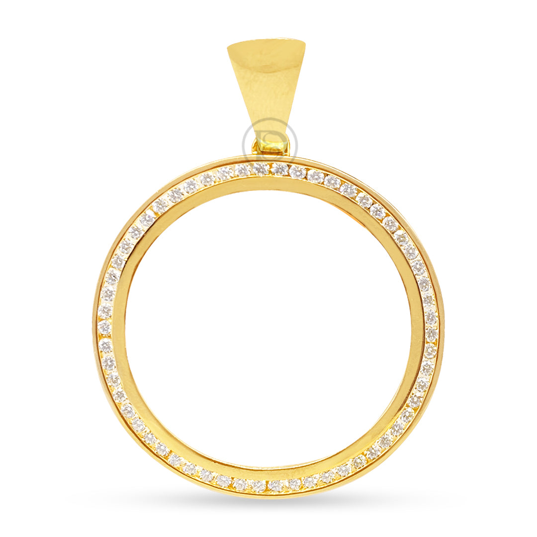 10K Yellow Gold Centenario 50 Pesos Gold Coin Diamond Pendant