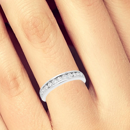 Diamond Band .50 CTW Round Cut 14K White Gold