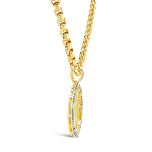 Diamond Virgin Mary Pendant .33 CTW Round Cut 10K Yellow Gold
